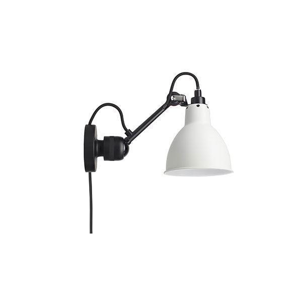 Lampe Gras N304 Væglampe - Mat Sort & Hvid med Ledning