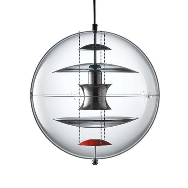 Verner Panton Globe Pendel i Farvet Glas – Klassisk Elegance